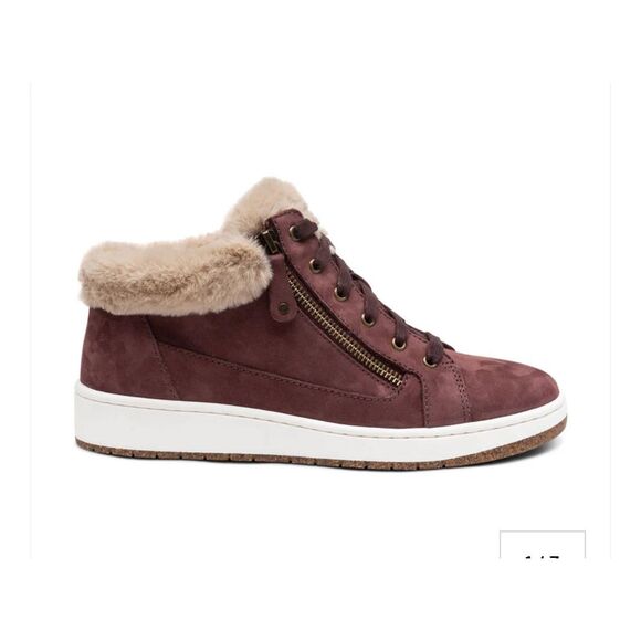 Aetrex $150 Burgundy leather Dylan Arch Support Sneaker women USA 9 -9.5 EU/40 - Picture 1 of 8